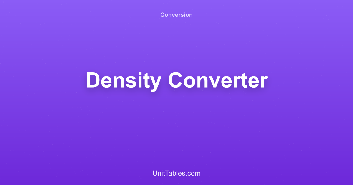 Universal Density Converter - Free Online Calculator | UnitTables [2026]