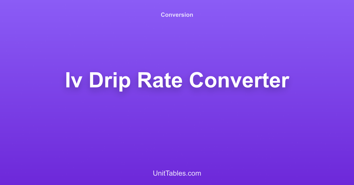 IV Drip Rate Calculator | mL/hr to Droplets/min Converter [2026]