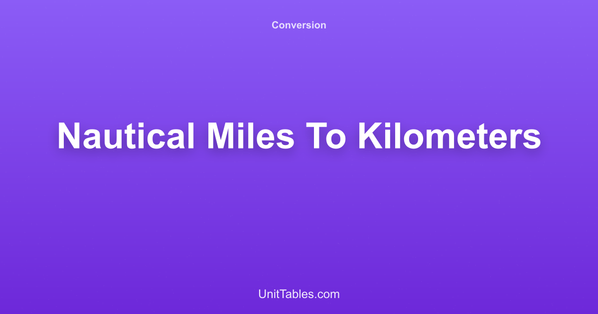Nautical Miles to Kilometers Converter | Maritime Distance Calculator